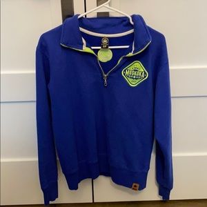Blue and yellow Muskoka Bear Wear quarter-zip S